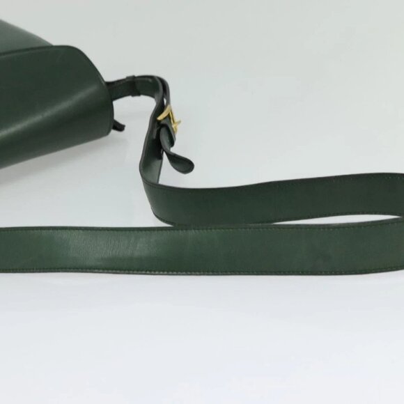 CELINE Shoulder Bag Leather Green Gold Auth - Picture 6 of 16